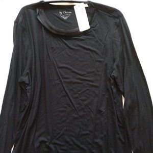 Black Tee Neck with Trim